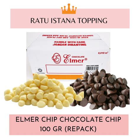 Jual CHOCOCHIPS DARK ELMER 100 GR COKLAT CHIP KERUCUT CONE CHIPS