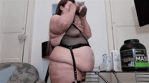 Chugging Over 60K Of Weight Gain Shake 480 MP4 BBW Feedee Bonnies Clips Clips4sale