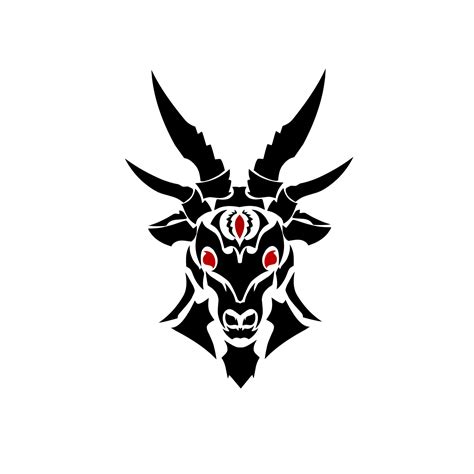 Illustration Vector Graphic Of Tribal Art Design Tattoo Goat Demon Head