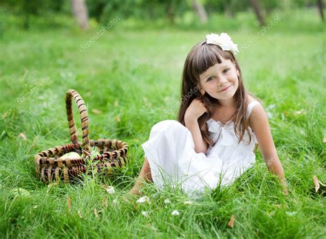 beautiful girl    garden stock photo  bezzznika