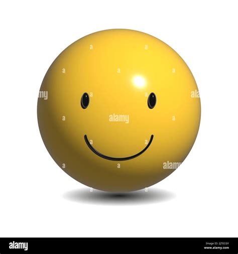 Happy yellow face icon 3D rendering Stock Photo - Alamy