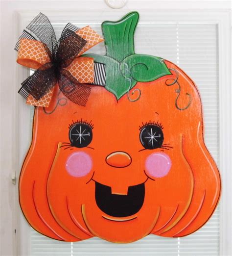 Halloween Door Hanger Pumpkin Door Hanger Fall Door Hanger Jack O