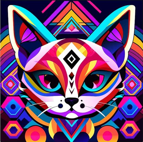 Premium Vector Cartoon Cat S Whimsical Journey With Abstract Shapes