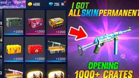 Opening 1000 Magic Cube And Gun Crates Free Fire Free Fire Crate