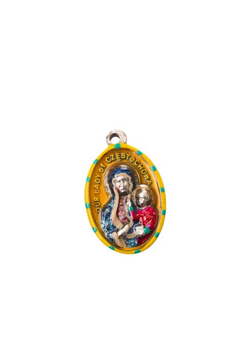 Our Lady of Czestochowa, Hand-Painted Saint Medal, Queen, Patron of Po ...