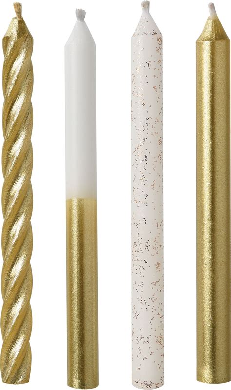 Metallic Gold & White Birthday Candles | Party City