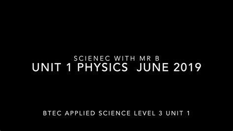 Btec Applied Science Unit Physics Paper June Youtube