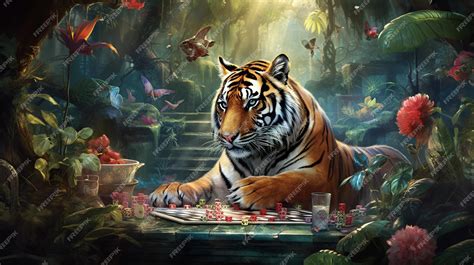 Premium AI Image | Majestic_Tiger_Chess