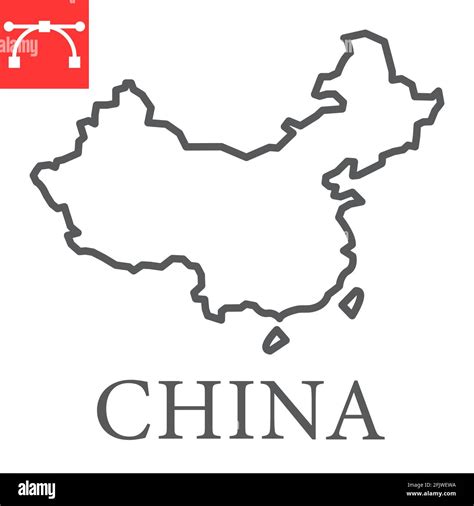 Map Of China Line Icon Stock Vector Image Art Alamy