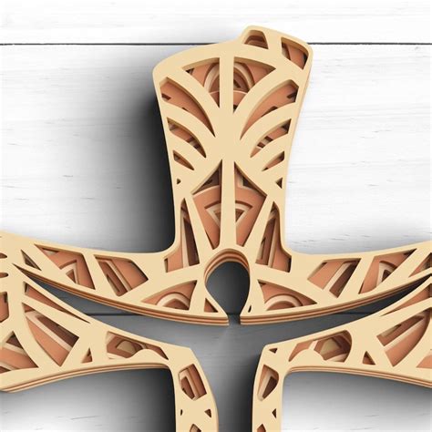 3d Cross Svg Dxf 5 Layers Faith Cross Svg 3d Mandala Svg Etsy