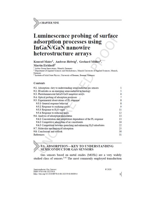 PDF Luminescence Probing Of Surface Adsorption Processes Using InGaN