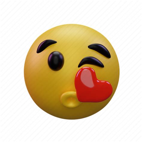 Face, blowing, a, kiss, emoji 3D illustration - Download on Iconfinder