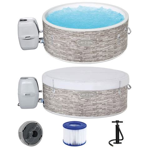 BESTWAY Lay Z Spa Vancouver AirJet Plus Spa Gonflable Rond 155 X 60 Cm