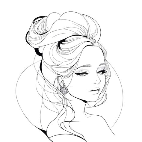 Premium Vector | A sketch of a woman with a big earring.