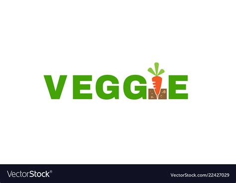 Veggie letter typography logo Royalty Free Vector Image