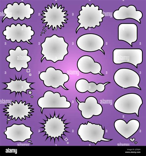 Vector Speech Bubble Text Icons Set On Purple Background Vector Illustration Stock Vector Image