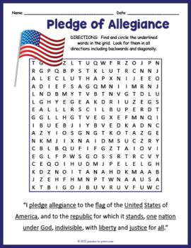 Meaning Of The Pledge Of Allegiance Worksheet