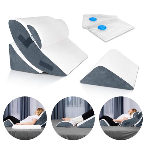 Lunix Lx Pcs Orthopedic Bed Wedge Pillow Set Post Surgery Memory