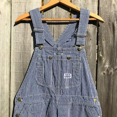 Vintage Big Smith Hickory Striped Overalls Waist Gem