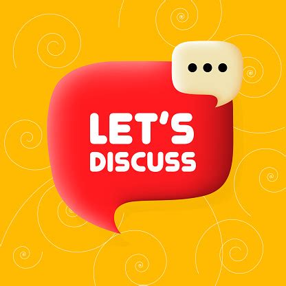 lets discuss speech bubble  lets discuss text business concept