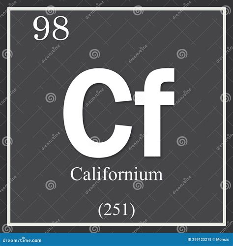 Californium Chemical Element, Dark Square Symbol Stock Illustration ...