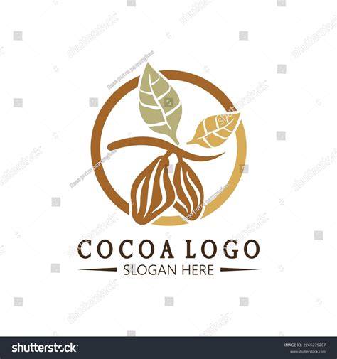 Cocoa Logococoa Beancocoa Treecocoa Branches Leaveschocolate Stock