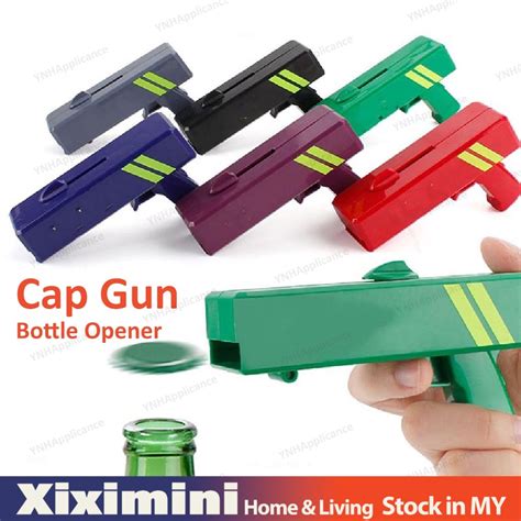 Xiximini Cap Gun Beer Bottle Opener Flying Cap Launcher Shooter Party