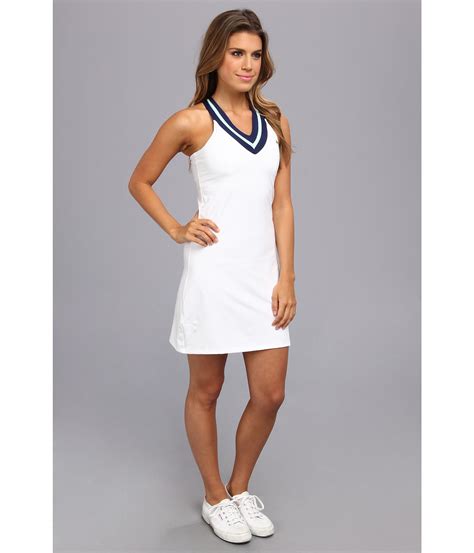 Lacoste Sleeveless Technical Vneck Tennis Dress In Blue Lyst