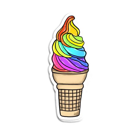 Tie Dye Ice Cream Vinyl Sticker Etsy