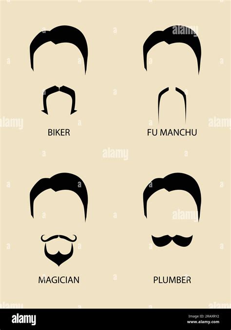 Simple Graphic Of Men Facial Hair Types Stock Vector Image And Art Alamy