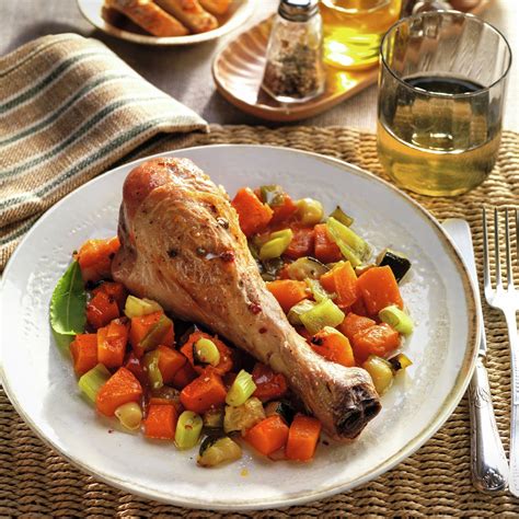 Muslos de pavo con verduras, a la cerveza