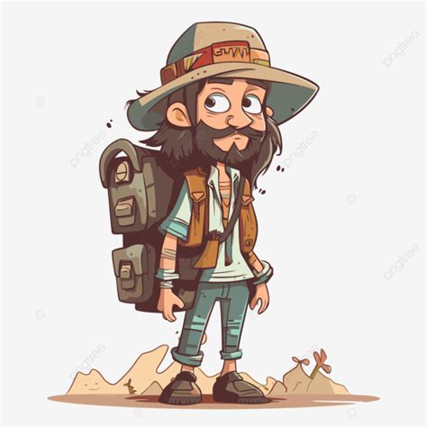 Nomad Clipart The Cartoon Character Of A Man With A Backpack Vector