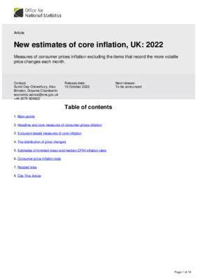 New estimates of core inflation, UK 2022 | Headlinemoney