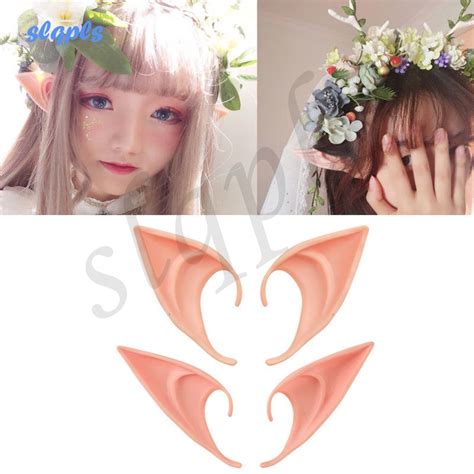 1pair Elf Ears Halloween False Ears Cosplay Props Teeth Fangs Vampire