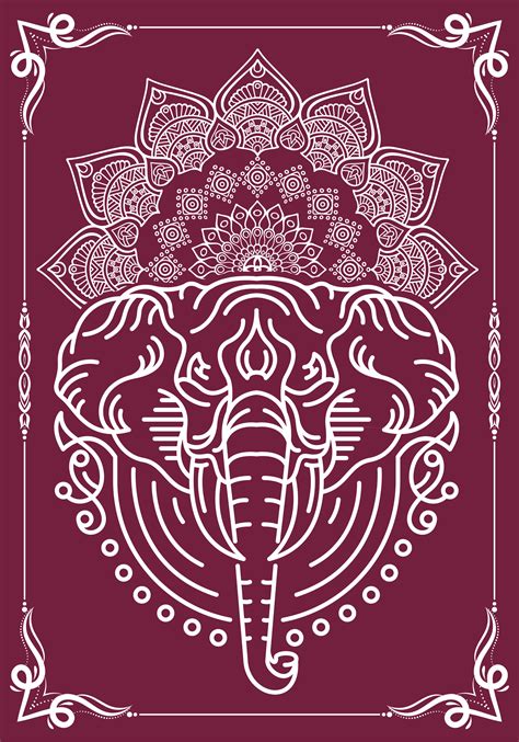 Elephant Mandala Poster Tenstickers