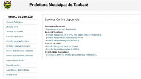 Boletos Do Iptu S O Disponibilizados No Site Da Prefeitura Guia Taubat