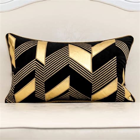 Amazon Alerfa X Inches Black Geometric Gold Leather Striped