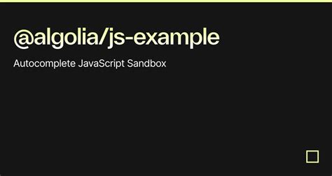 Algolia Js Example Codesandbox