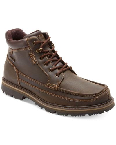 Rockport Leather Gentleman's Waterproof Moc Toe Mid Boots in Brown for ...