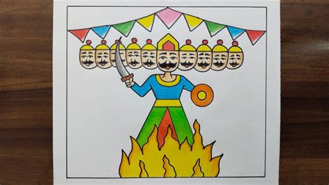 How To Draw Ravan Easy Step By Step Ravan Drawing Dussehra Drawing