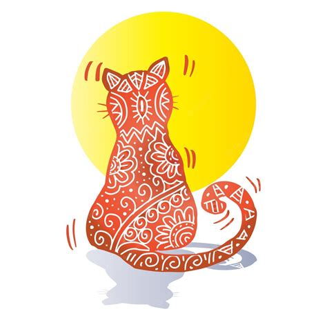 Premium Vector | Cute cat zentangle art. hand drawing illustration.