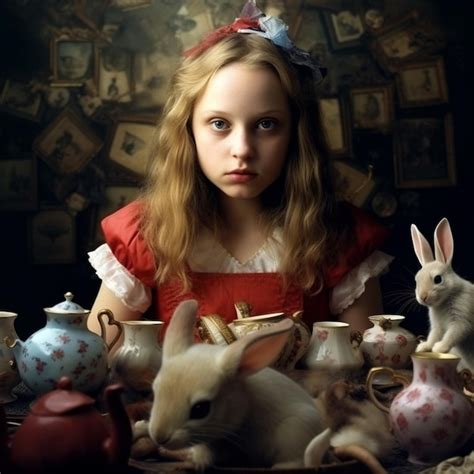 Premium Ai Image Alice In Wonderland Character Illustrated