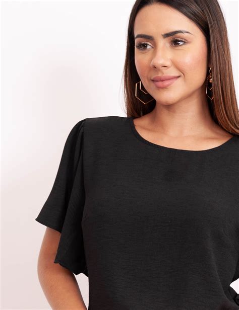 Blusa Manga Flare Preto Nossa Loja