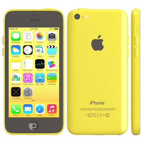 apple iphone 5c yellow 3d max