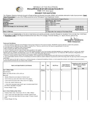 Fillable Online Value Procurement For Use Of The Philsys Personnel At