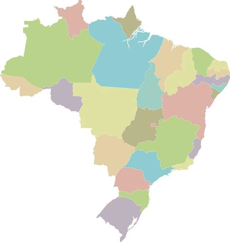 Vector Blank Map Of Brazil With Regions Or States And Administrative