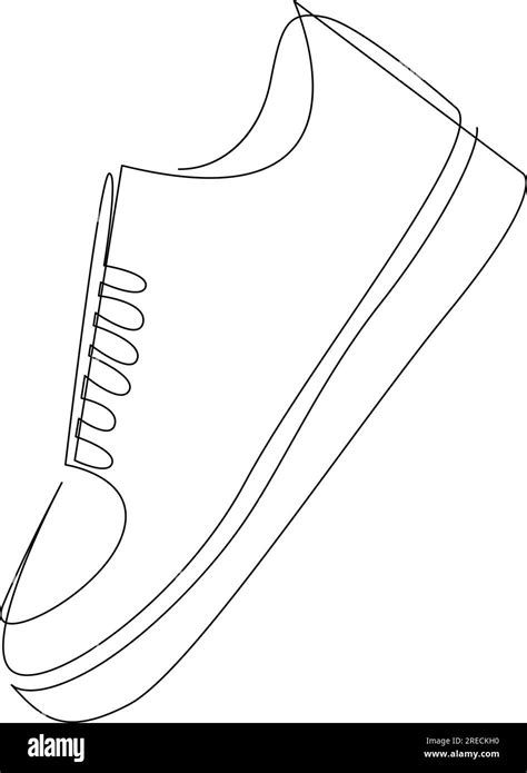 Shoe Single Continuous Line Drawing Sports Shoes Drawn In A One Line