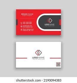 Red Business Card Design Template Stock Vector (Royalty Free ...