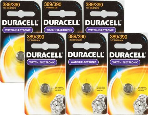 6 NEW Duracell 389 390 Button Coin Battery Silver Oxide 1 5volt Watch