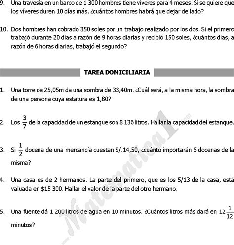 Razones Y Proporciones Propiedad Fundamental De Proporcionalidad Regla De Tres